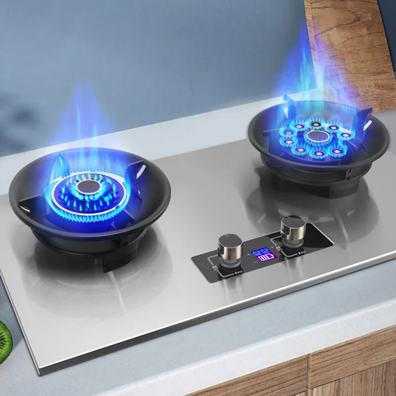 Gas Stove Wholesale Price High Power 2 Burner Stainless Steel Battery Smart Cooker China Burner Gas Stove for Home
