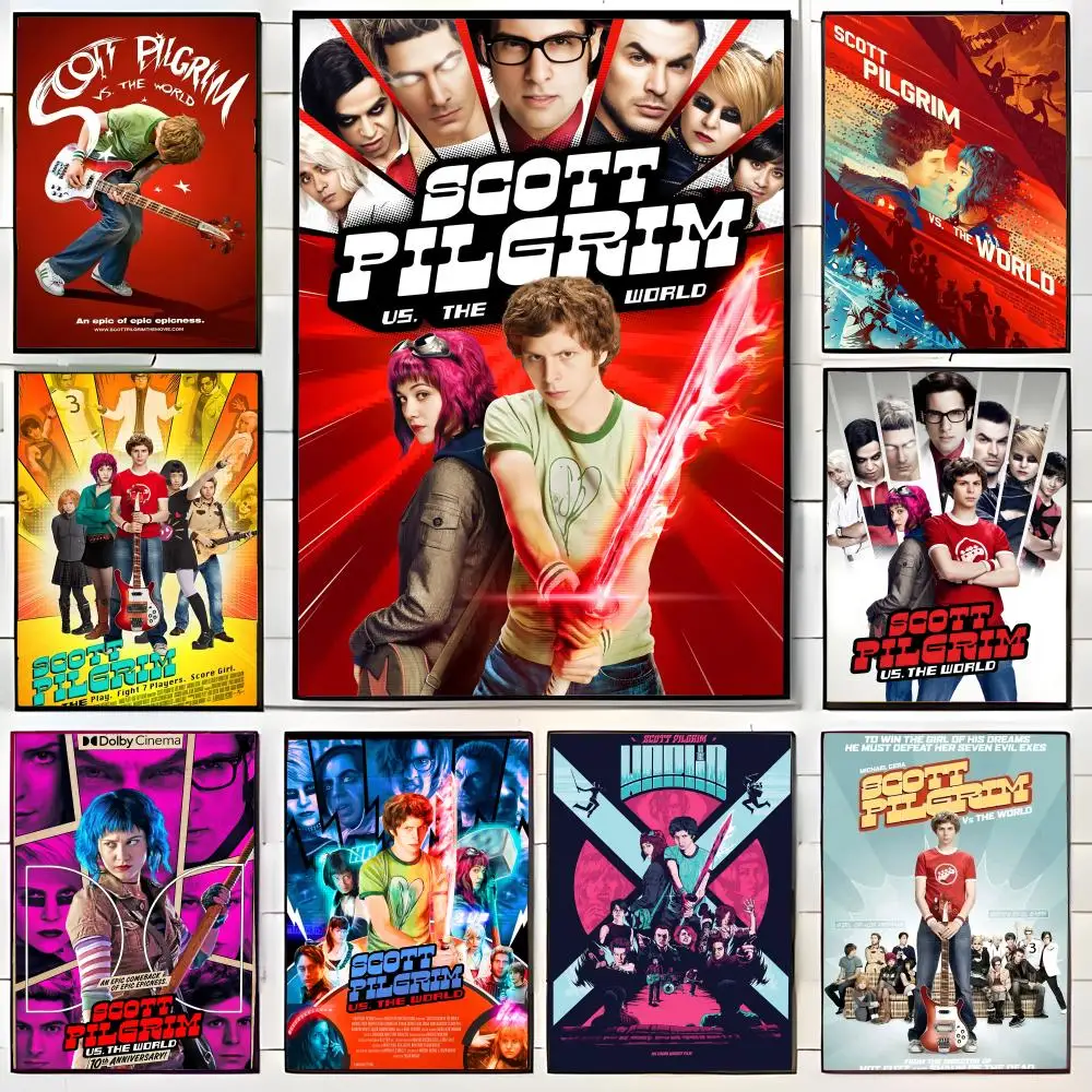 Retro Movie Scott Pilgrim Vs. The World Poster Wall Art Print Poster Decorative Mural Home Decor Gift Unframed