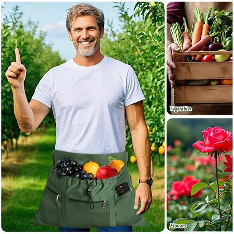 

Garden Apron Waterproof Garden Tool Apron With Pockets Heavy Duty Safety Gardening Accessories For Storing Small Items Picking