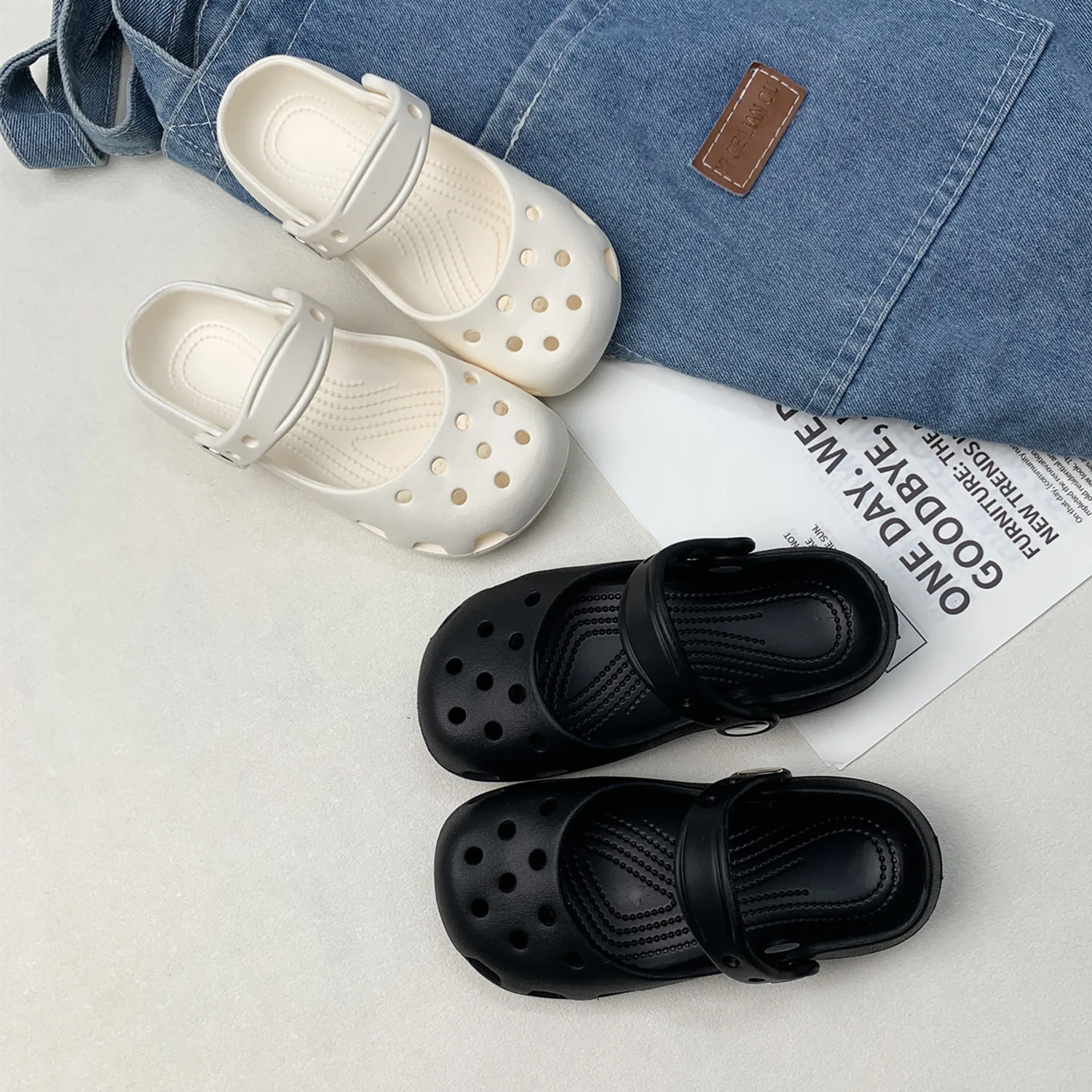 2026 Trendy Girl's Leopard Print Mary Jane Clogs Sandals Arch Support Soft Sole Non-slip Beach Summer Wedges