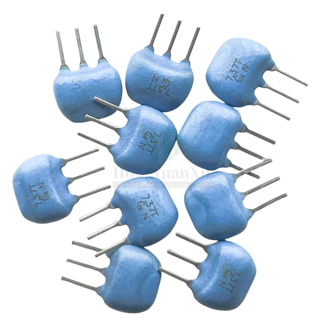 100PCS/ Murata ceramic crystal oscillator CSTLA7M37T55-B0 CST7.37MT 7.37MHZ straight plug 3 feet