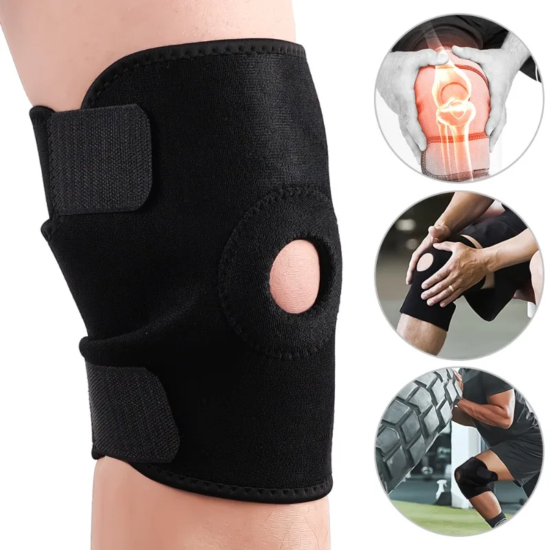 1PC Adjustable Elastic Knee Support Brace Kneepad Patella Knee Pads Hole Sports Kneepad Safety Guard Strap Tool for Running