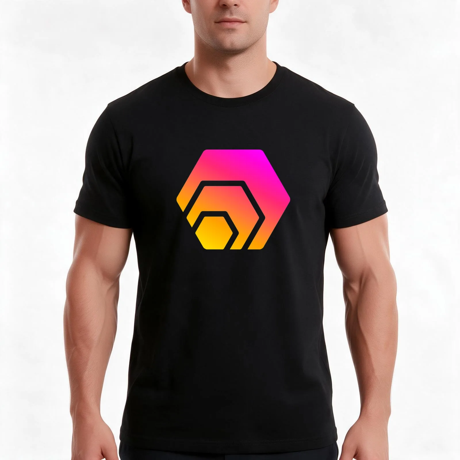 HEX Crypto Hexagon Logo Classic T-Shirt Summer Casual Cotton Tee Oversized Streetwear Tops Vintage Graphic Print 100% Cotton