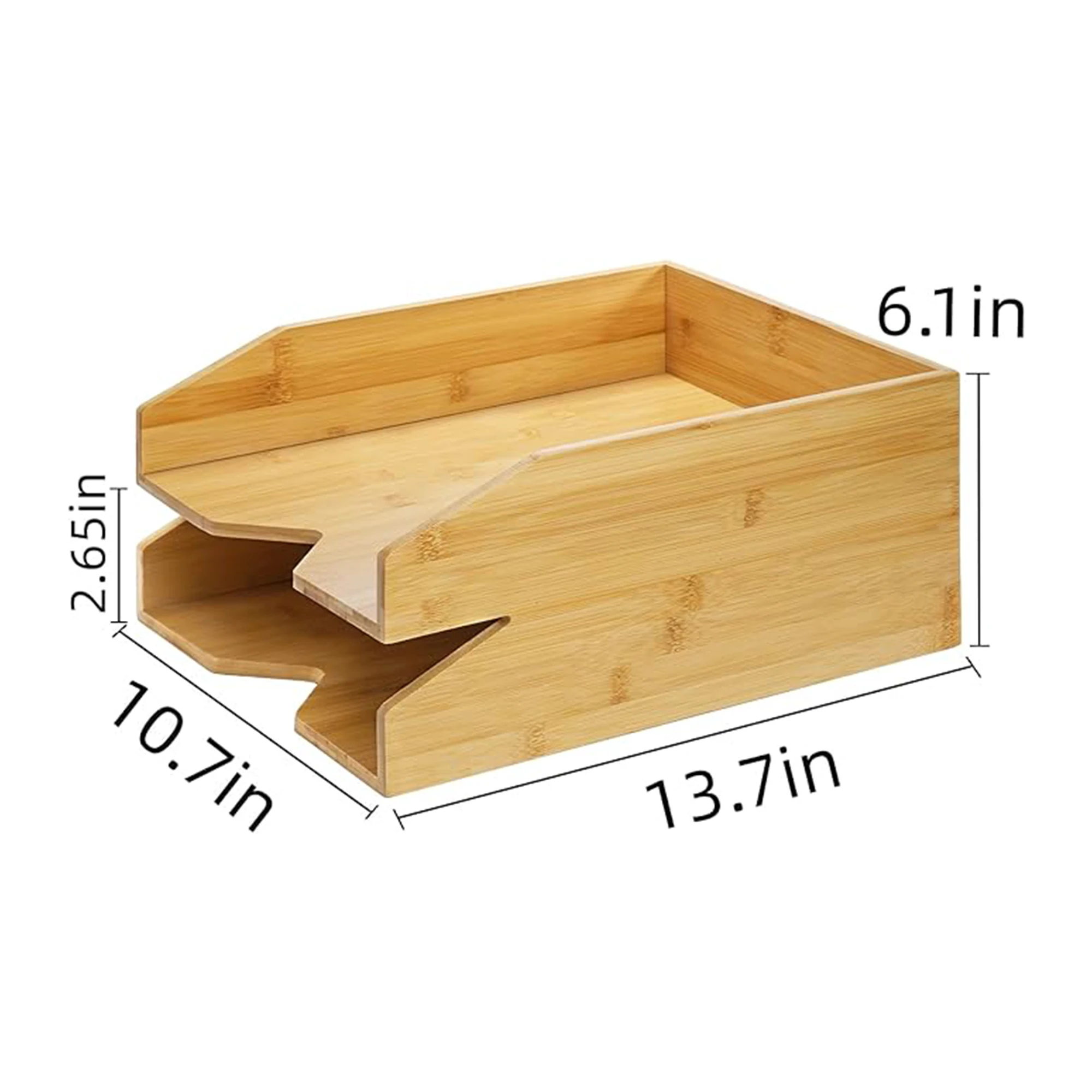 Desktop Stackable Office Organizer Wood Desk Organizer With File Trays Organizers for Offices Supplies Storage