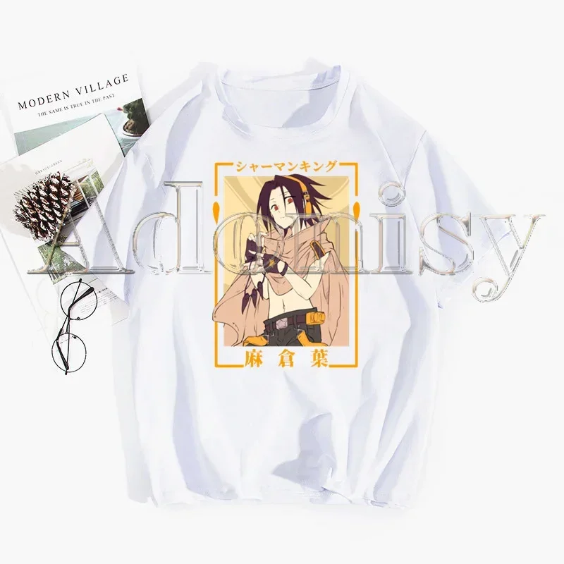 T-shirt unisexe à manches courtes pour hommes, T-shirt décontracté, Anime japonais, Shaman, King, YChaînes Asakura, Amidamaru, Harajuku, Imprimé