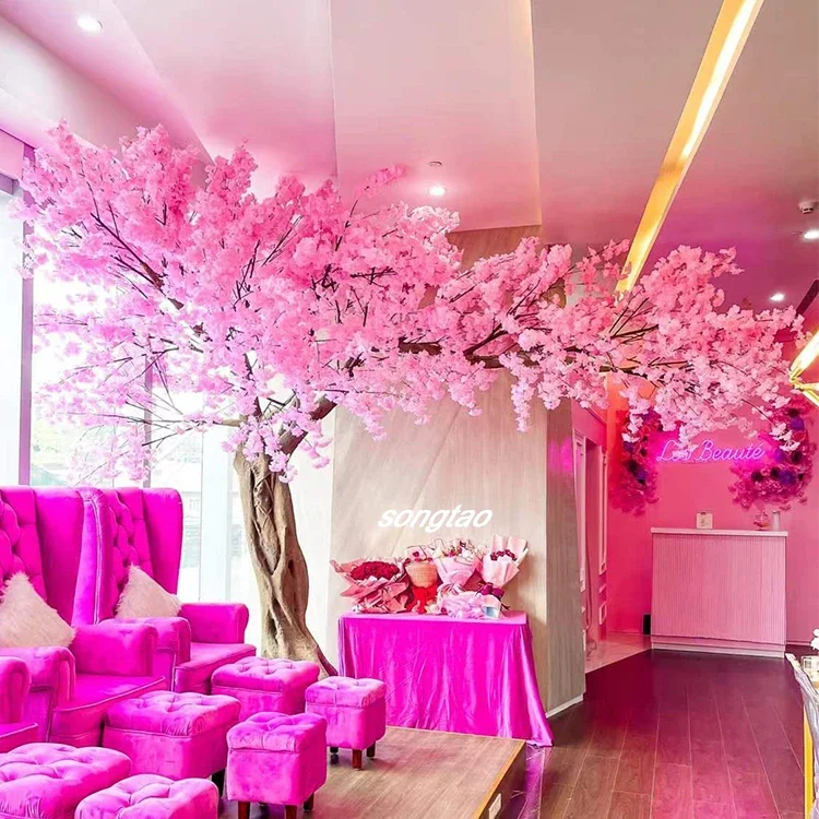 2026 songtao Hot Sale Artificial Indoor Outdoor Fiberglass Fake Cherry Blossom Tree For Wedding Decoration