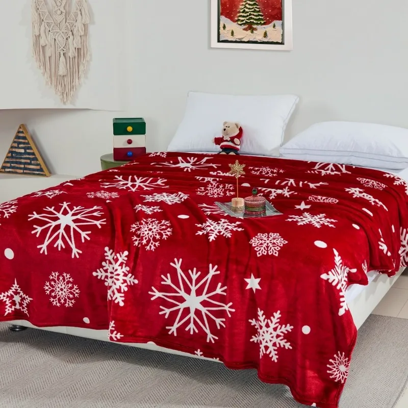 

2025 New Printed Christmas Blanket Office Lunch Break Blanket Multifunctional Christmas Gift Blanket