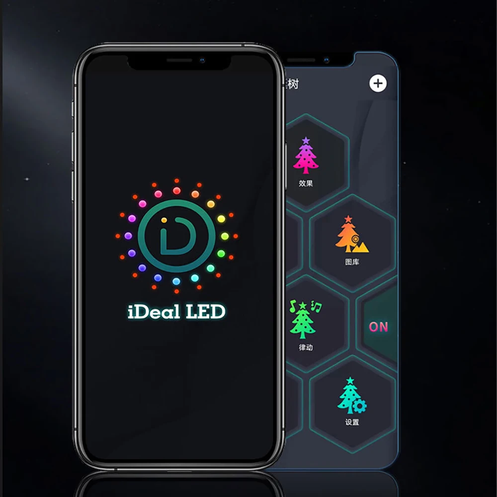 LED Christmas Tree Smart String Light, Bluetooth App Aplicação, Padrão DIY, Adequado para a Decoração Da Árvore De Natal