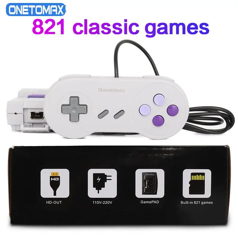 

8 bit Retro Mini Video Game Console AV Output Classic Mini Game Console for NES 4K TV Games Two Controller Built-in 821 Games