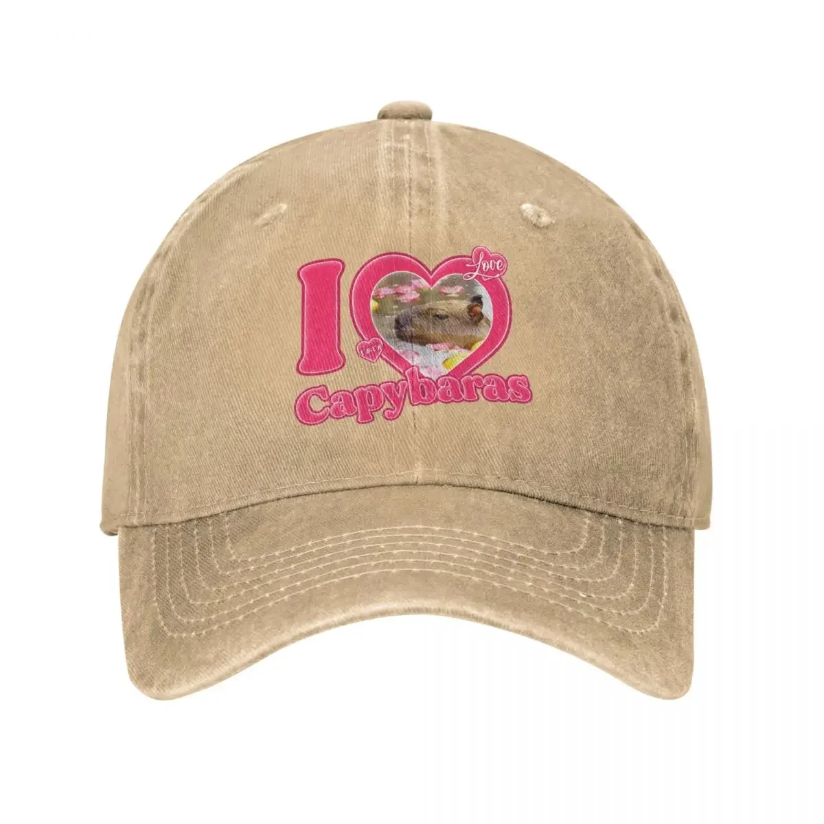 Retro I Love Capybaras Baseball Caps for Men Women Distressed Cotton Headwear Capybara Animal Outdoor Workouts Gift Hats Cap