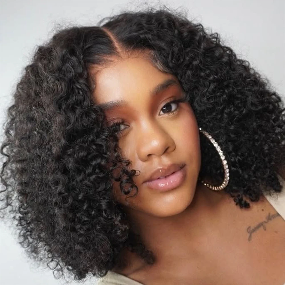 Parrucche ricci crespi 360 HD Trasparente Anteriore Del Merletto Dei Capelli Umani Acqua Onda Profonda Parrucche Dei Capelli Umani Al 100% Densità 400 18 Pollici Pre Pizzicate