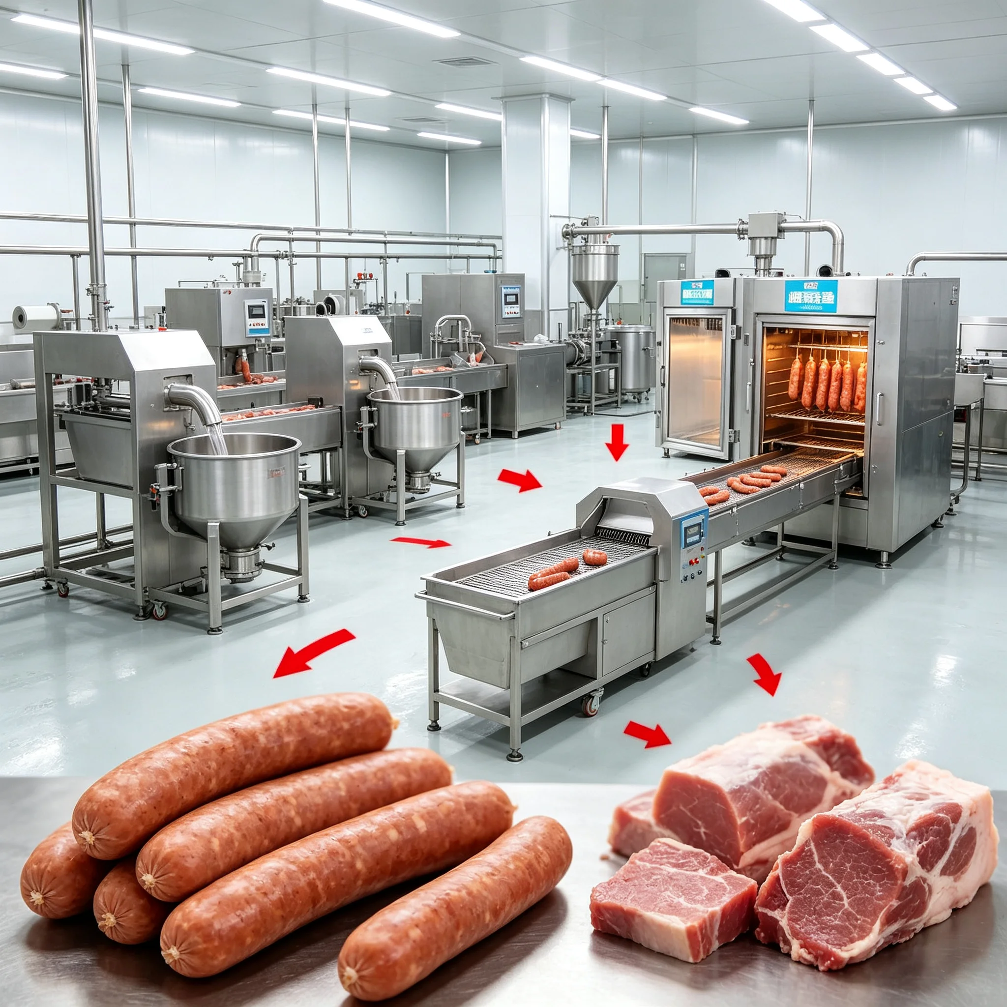Commercial‑grade Whole‑set Sausage Fabrication Machinery Reliable Performance For Deli Factory Sausage Production