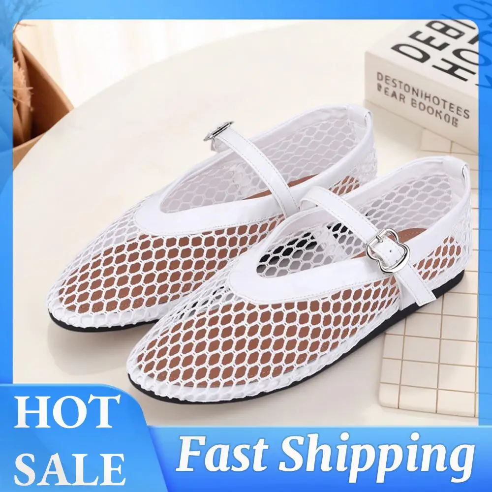 Zapatillas de Ballet de Malla para Mujer, Zapatillas de Bailarina con Malla para Viajes y Oficina (Blanco 38)