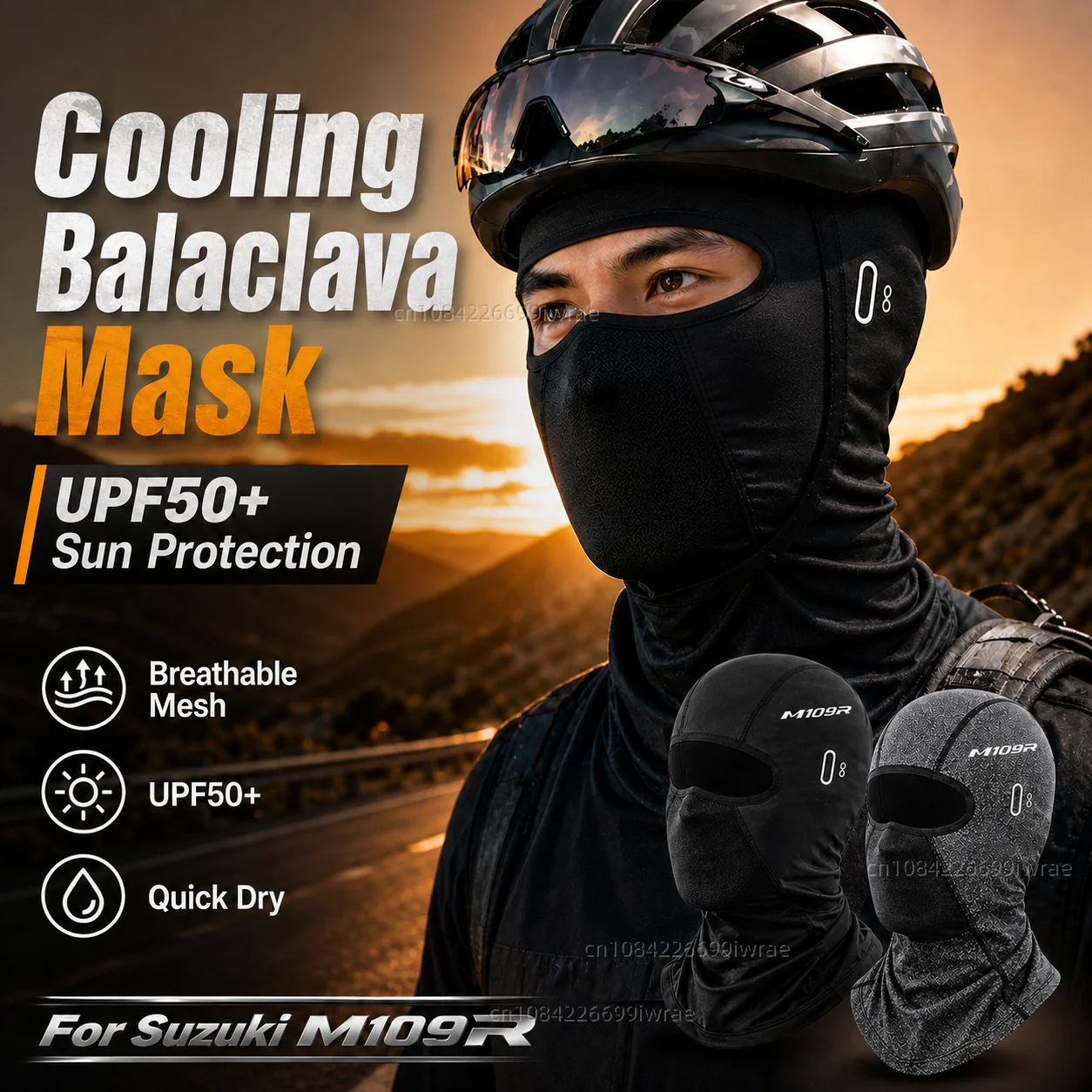 Cooling Motorcycle Balaclava Mask UPF50+ UV Protection Breathable Face Cover Summer For Suzuki Boulevard M109R 109R M109