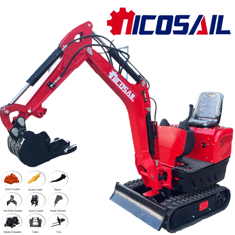 Mechanical Customization for Sale on Farm and Factory Mini Excavators Mini Excavator 1.2 Ton Hydraulic Tracked Mini Excavator