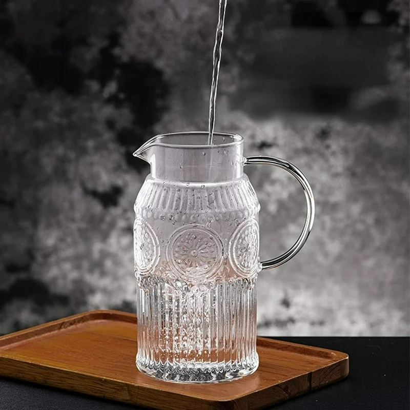 Creative Sunflower Glass Kettle High Temperature Resistant Beverage Kettles Cold Water Juice Jug Large Capacity Tea Jugs