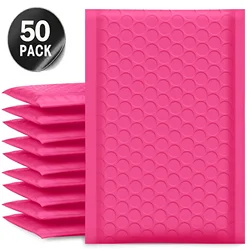 Envelope De Bolha Rosa, Pacote De Entrega, Suprimentos De Pequenas Empresas, Envelopes Pacotes De Envio, Saco De Embalagem, Mailer, 50 Pcs