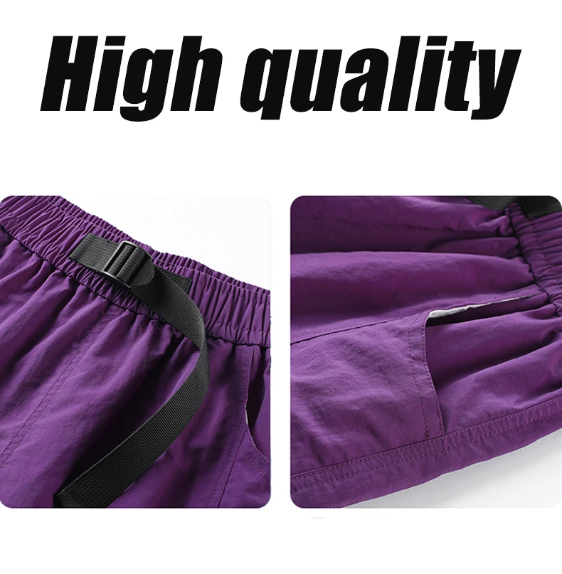 Skateboard-Shorts für Damen, Sommer, lässig, lockere Shorts mit Gürtel, Herren, große Tasche, Cargo-Shorts, atmungsaktiv, Bermuda, gerade Shorts – Detail 6