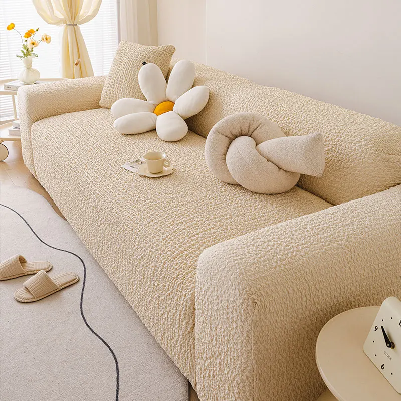 1PC-French cream style sofa cover, all-season universal cushion, seersucker anti-slip full-wrap sofa cover