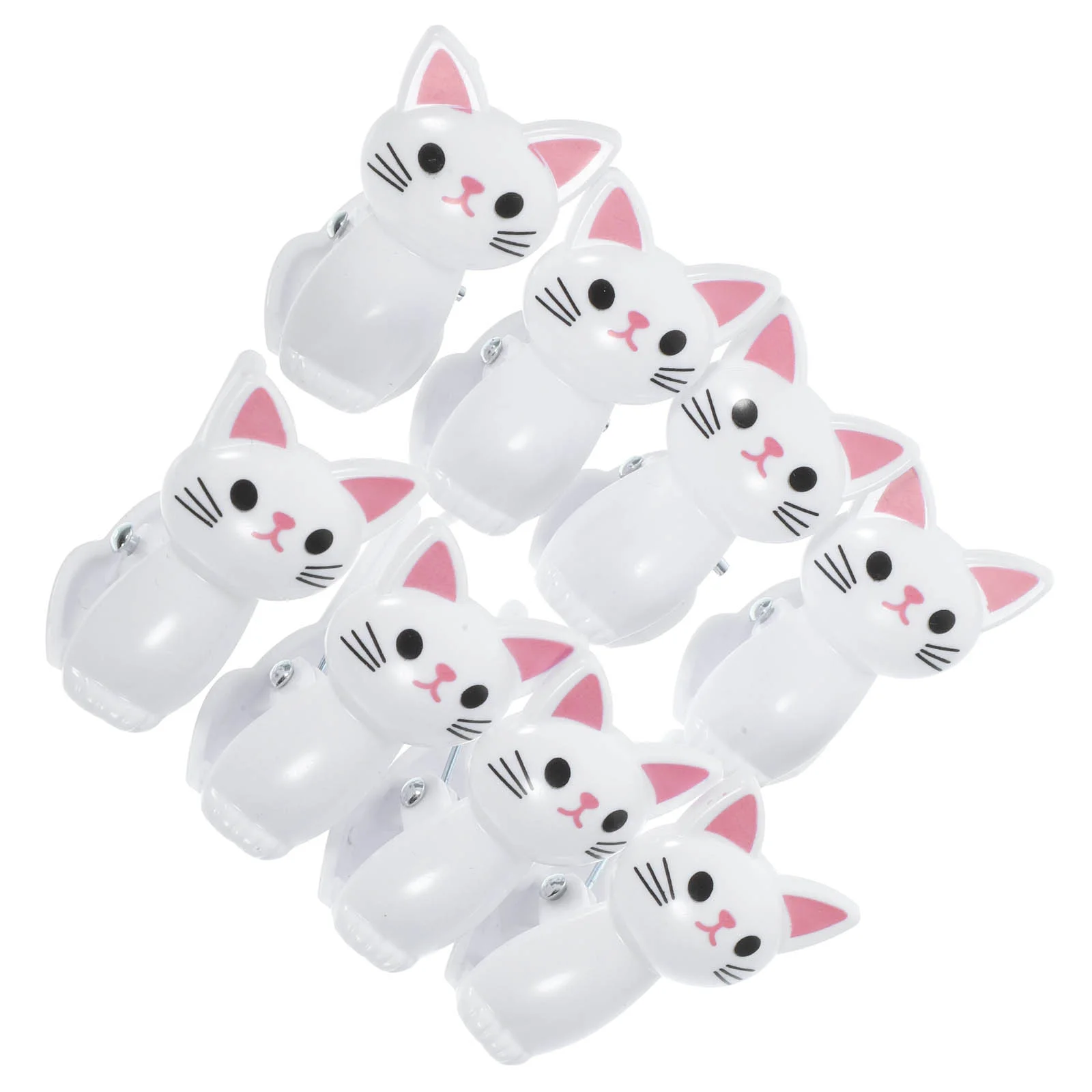 Banc de poudres en plastique réutilisable, 8 pièces, clips, sacs de snack, puce, photo, petit chat mignon polyvalent