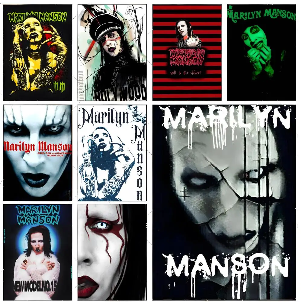 rock band poster M-Marilyn Manson Poster Premium Decor Art & Gift for Household Lounge Home Ornaments