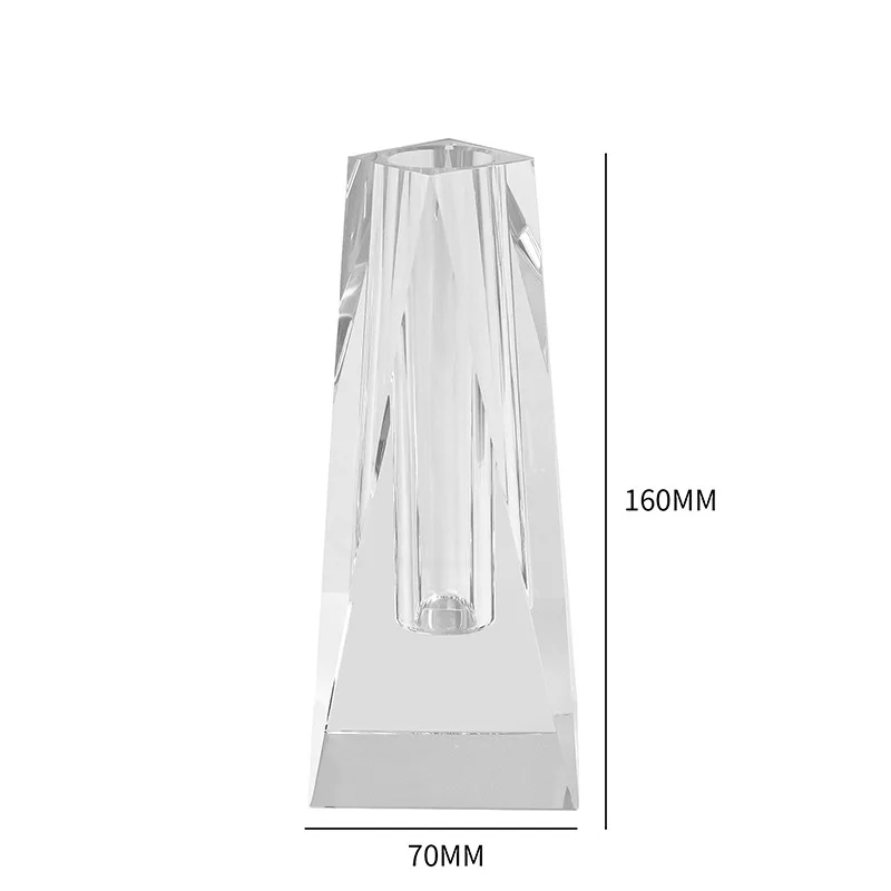 Crystal K9 thickened medium transparent glass vase light luxury style home bedroom living room ornament directly from