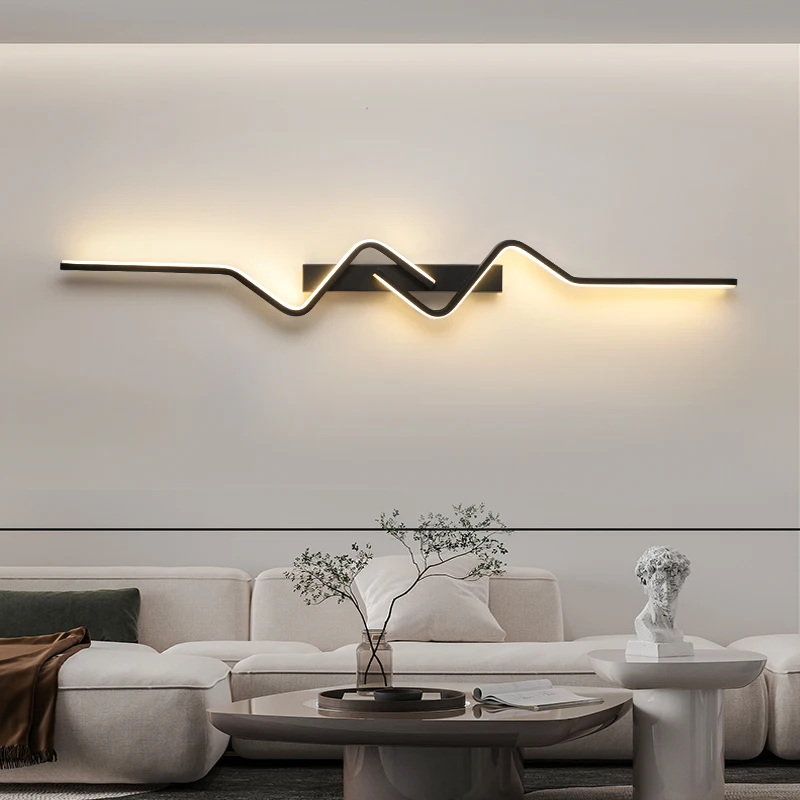 Applique Murale Longue au Design Nordique Moderne, Luminaire Décoratif d\'Nik, Idéal pour un Salon, un Couloir