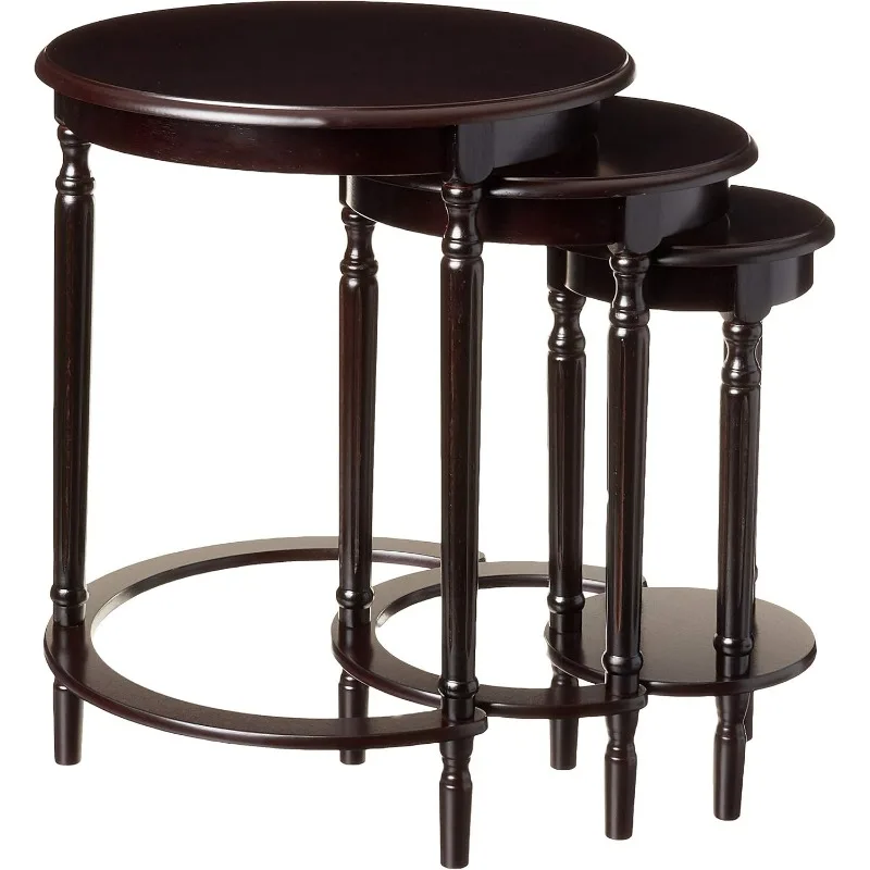 Set Van 3 Ronde Nesttafels In Kersenafwerking