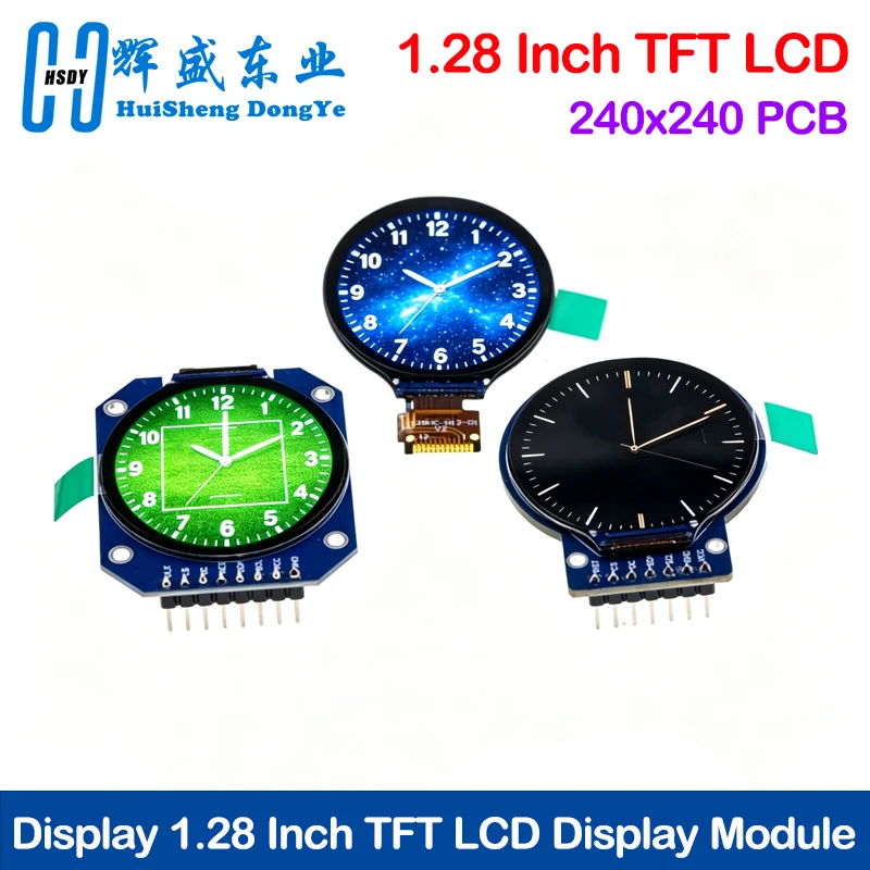Image of TFT-Display 1,28 Zoll TFT-LCD-Anzeigemodul Rund RGB 240*240 GC9A01 Treiber 4-Draht-SPI-Schnittstelle 240x240 PCB für Arduino