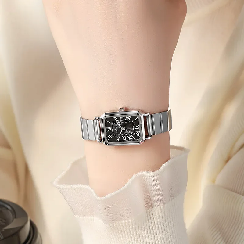 Small Square Women Watch Adjustable Stainless Steel Strap Fashion Luxury Quartz Wristwatch Relojes Para Mujer Dropshipping