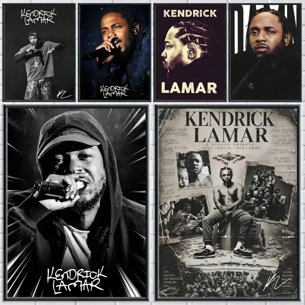 K-Kendrick L-Lamar Poster HD Wall Stickers Mural Self-Adhesive Decals Home Decor Bedroom & Living Room Gift Idea