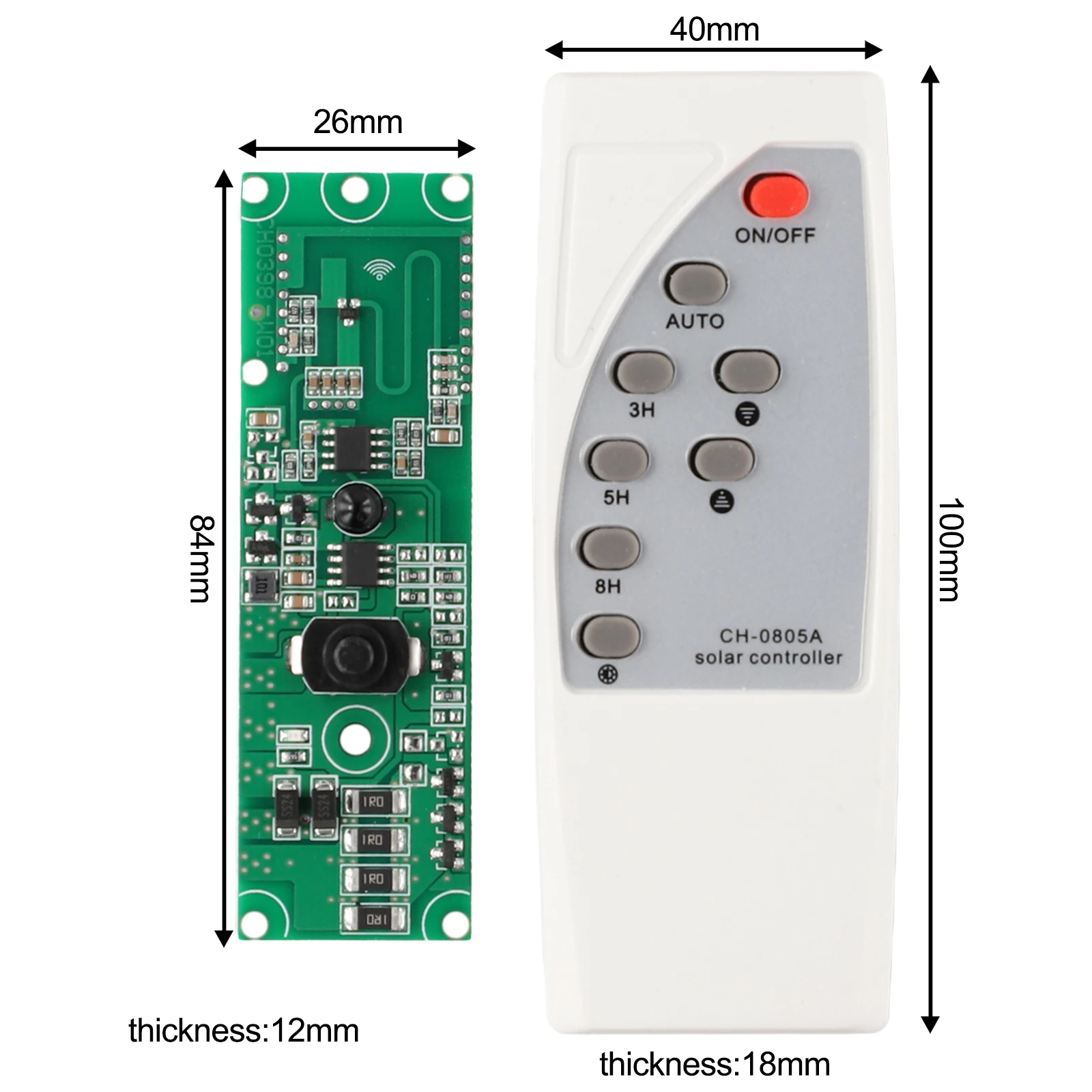 Accessories Solar Control Circuit Panel Remote Control Circuit Board Panel 15s Sensing Time Solar LED Driver Controller