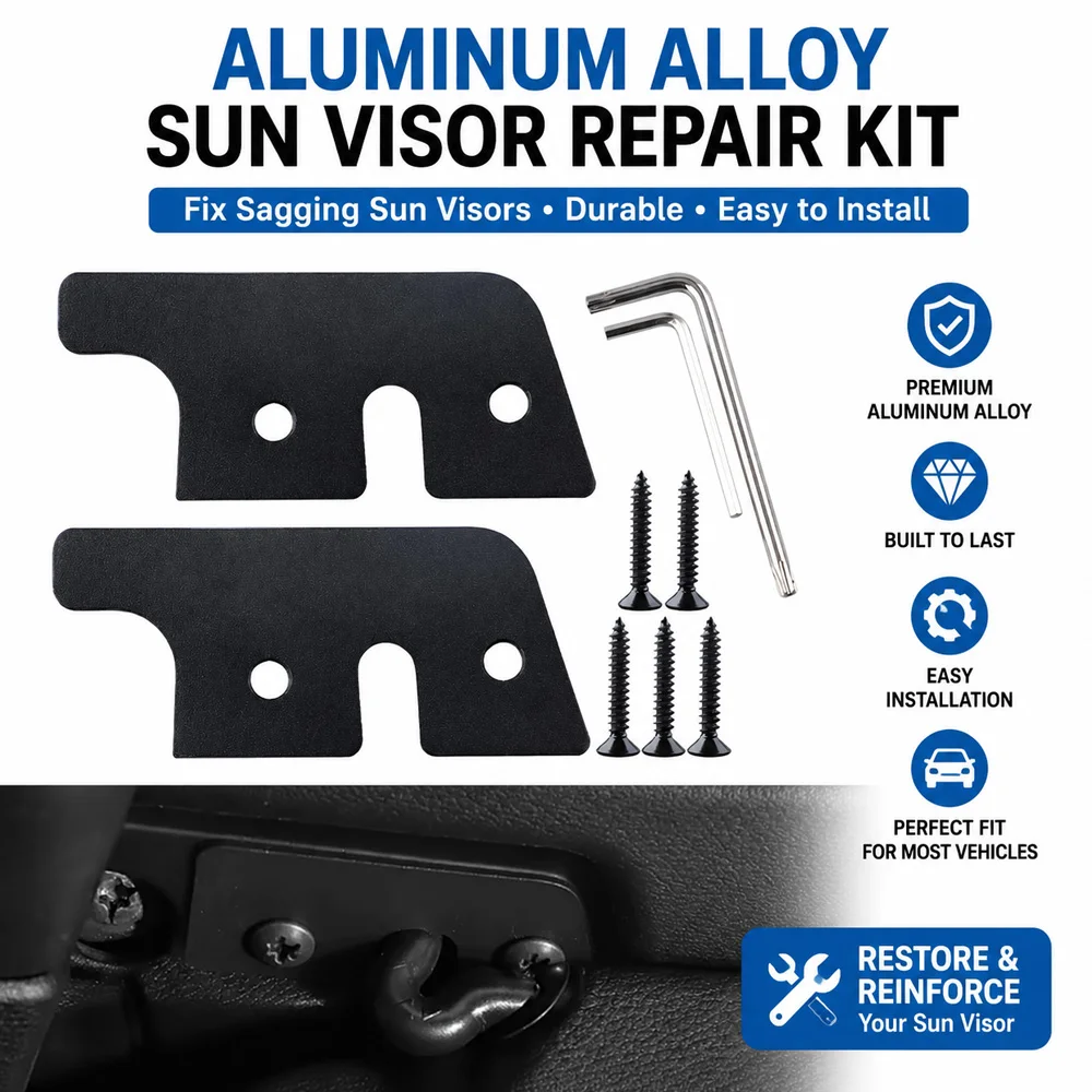 Metal Sun Visor Mount Repair Kit For Jeep Wrangler JK 2018, JL 2018-2023, Gladiator JT 2020-2023 Fix Broken Sun Visor Base