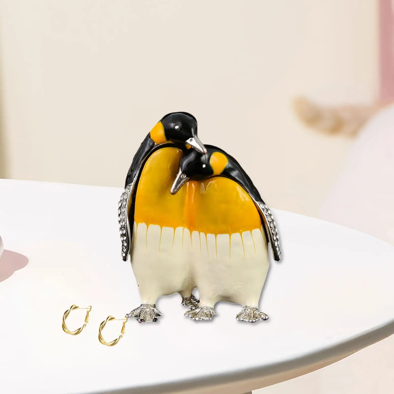 

Penguin Jewelry Trinket Box Collectible Ornament Creative Penguin Figurine