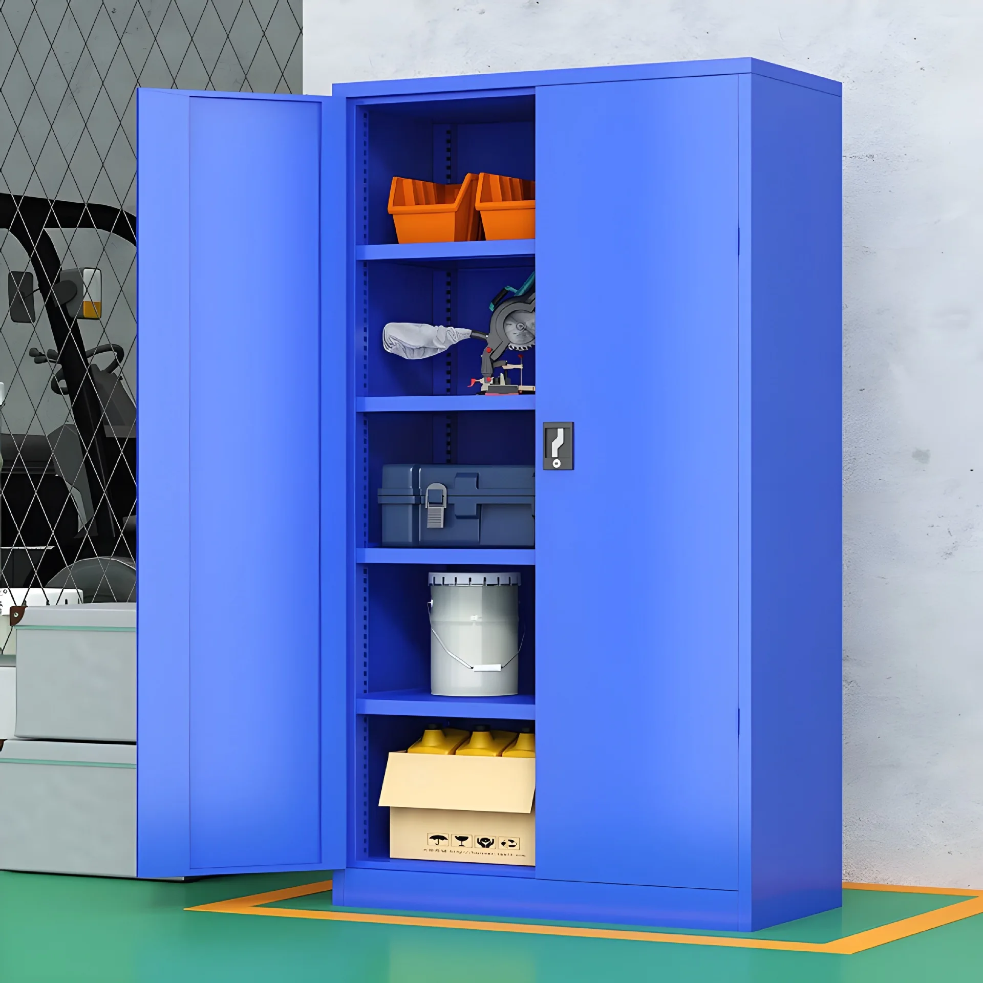 LMM heavy-duty tool cabinet drawer-style storage cabinet with lock, multifunctional workshop cabinet