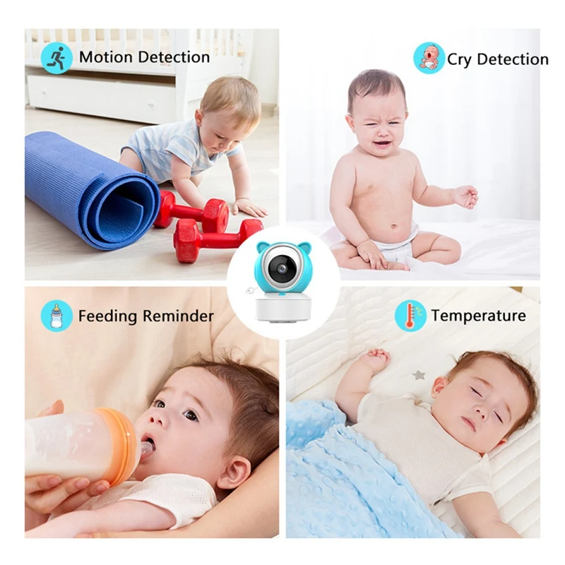 Tuya 5 Inch 1080P Wireles Baby Monitor Babyphone Security Video Camera Nanny HD Night Vision PTZ Camera
