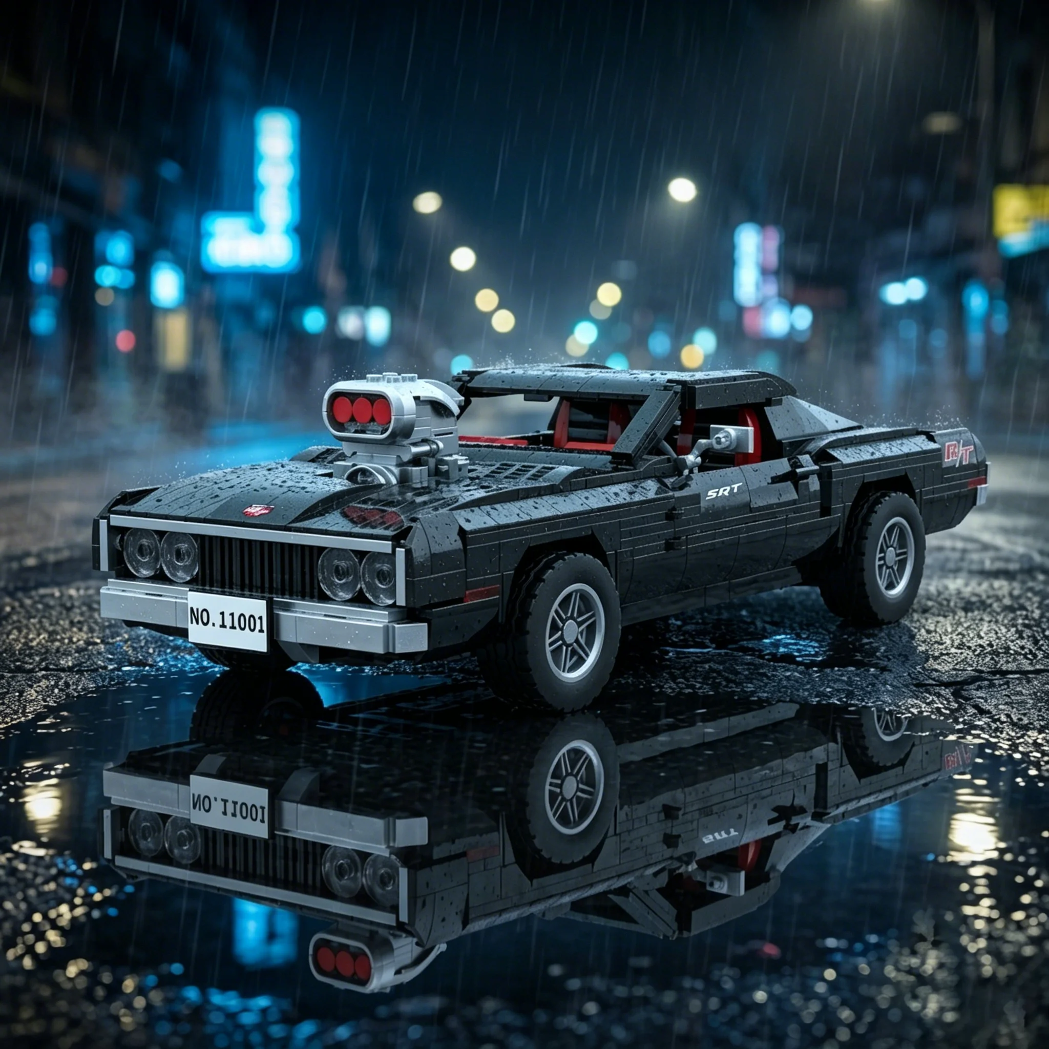 

Retro Building Block Toy Dodge Challenger R/T Sports Car Building Block Toy Set 943Pcs Boy Toy Birthday Gift Christmas Gift