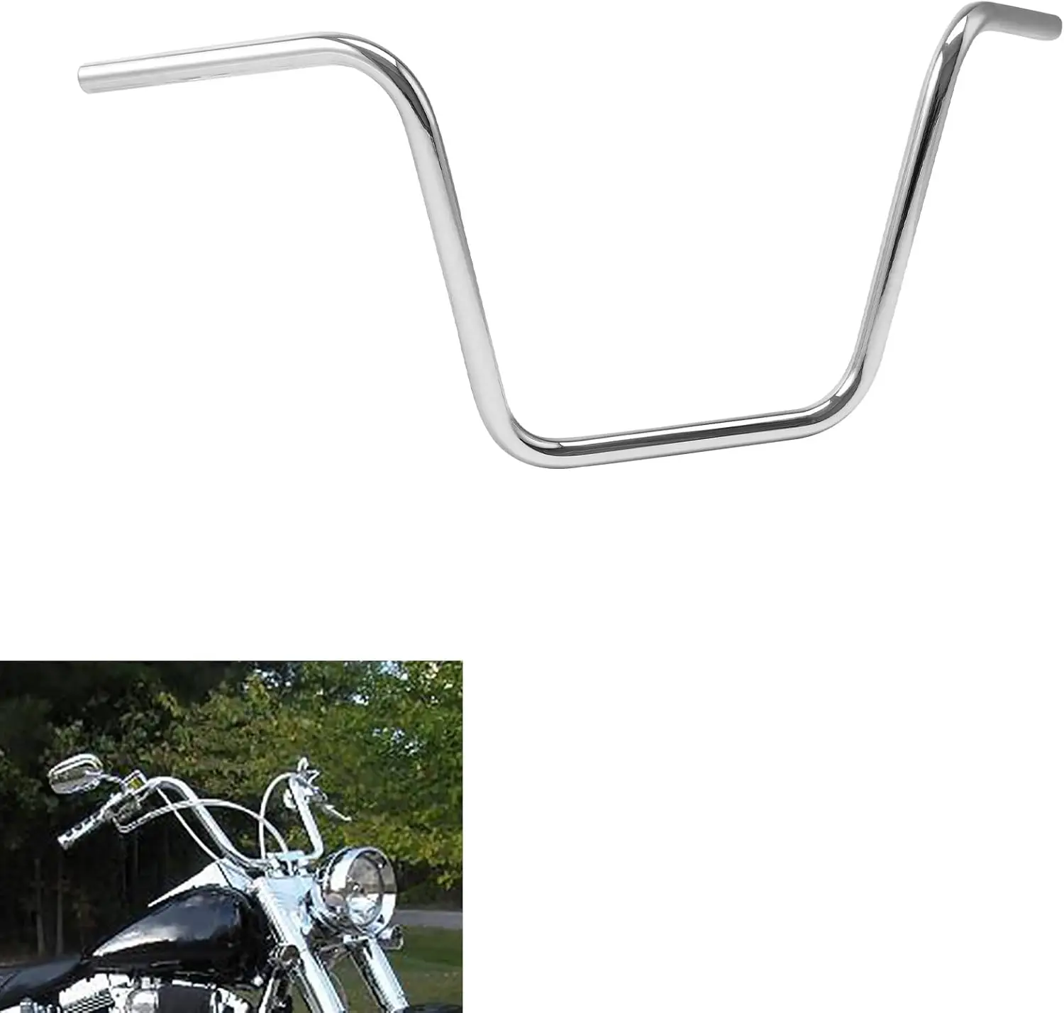 Manillar con suspensión de mono de 14 "Rise 1", apto para Bad Boy Blackline Breakout Cross Bones Dyna Low Rider Electra Glide Road King, rueda libre