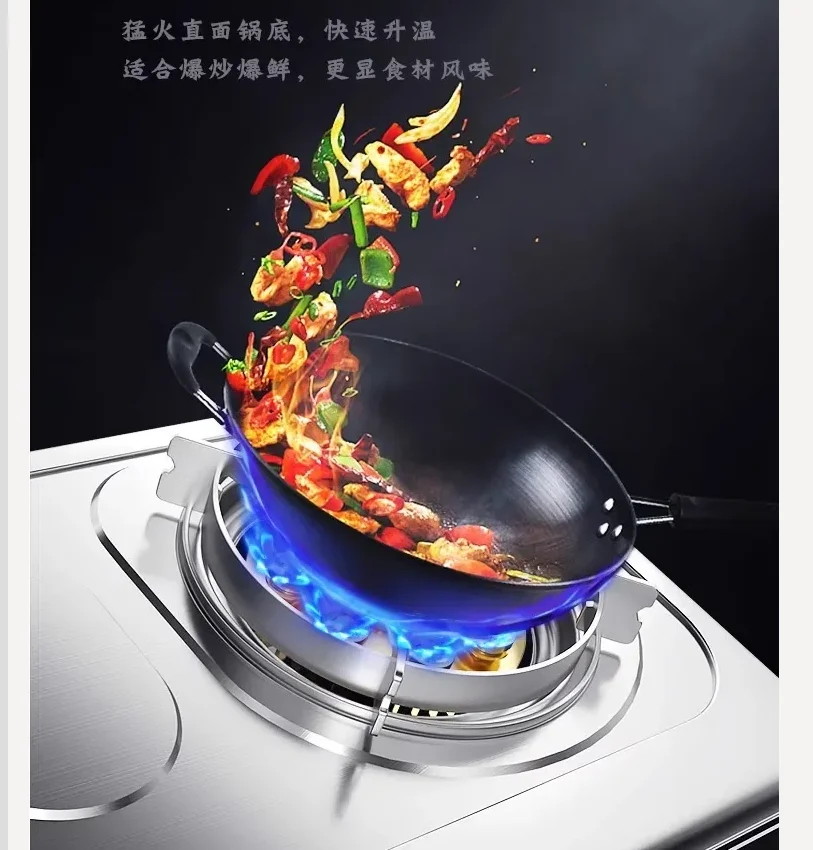 Haotaitai موقد غاز مزدوج الموقد عالي اللهب للاستخدام المنزلي غاز البترول المسال الغاز الطبيعي سطح المكتب الطبخ CBA