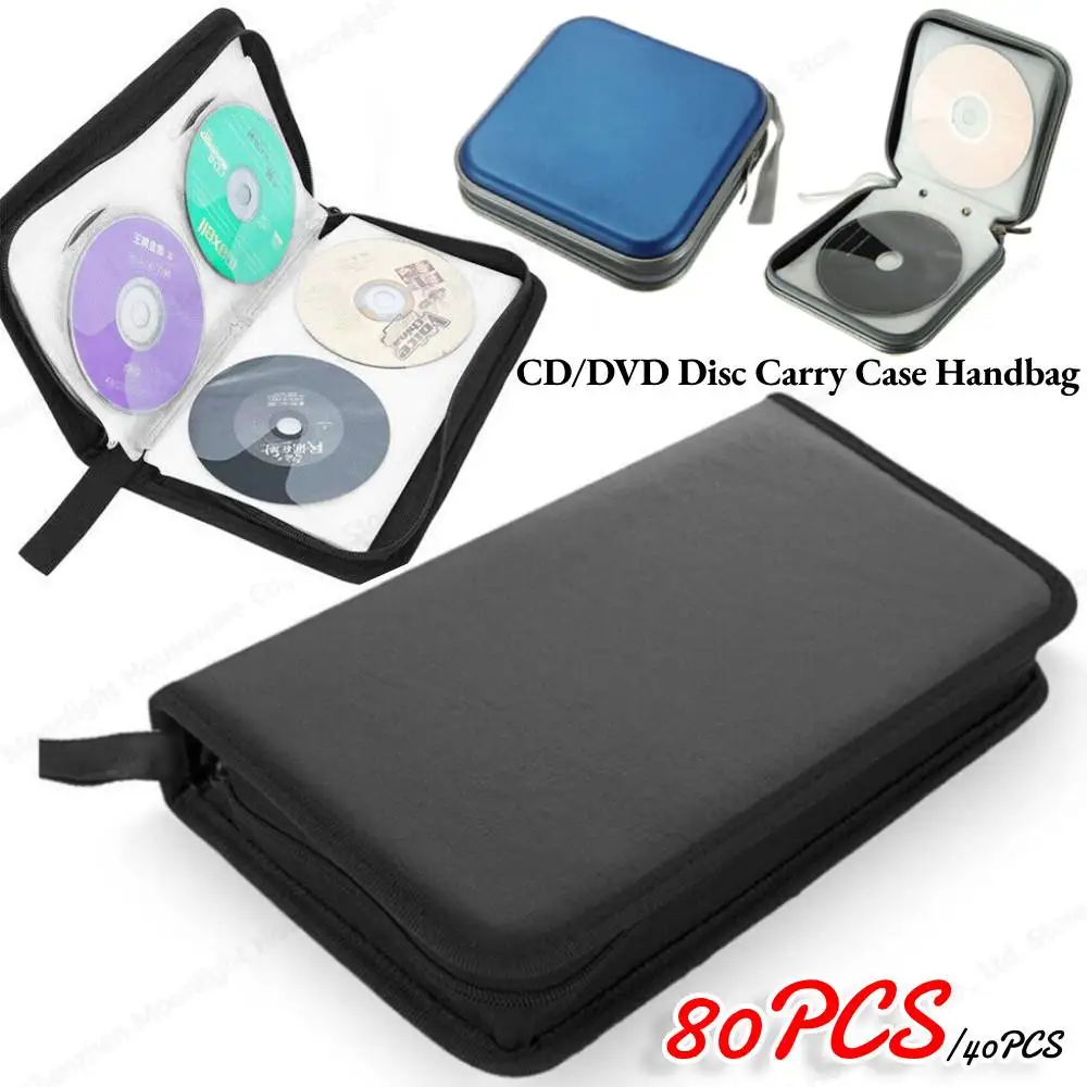 Funda de almacenamiento de álbum, estuche protector de almacenamiento de álbum con cremallera a prueba de polvo, organizador de almacenamiento de CD y DVD de doble cara, billetera, Estuche de transporte para álbum