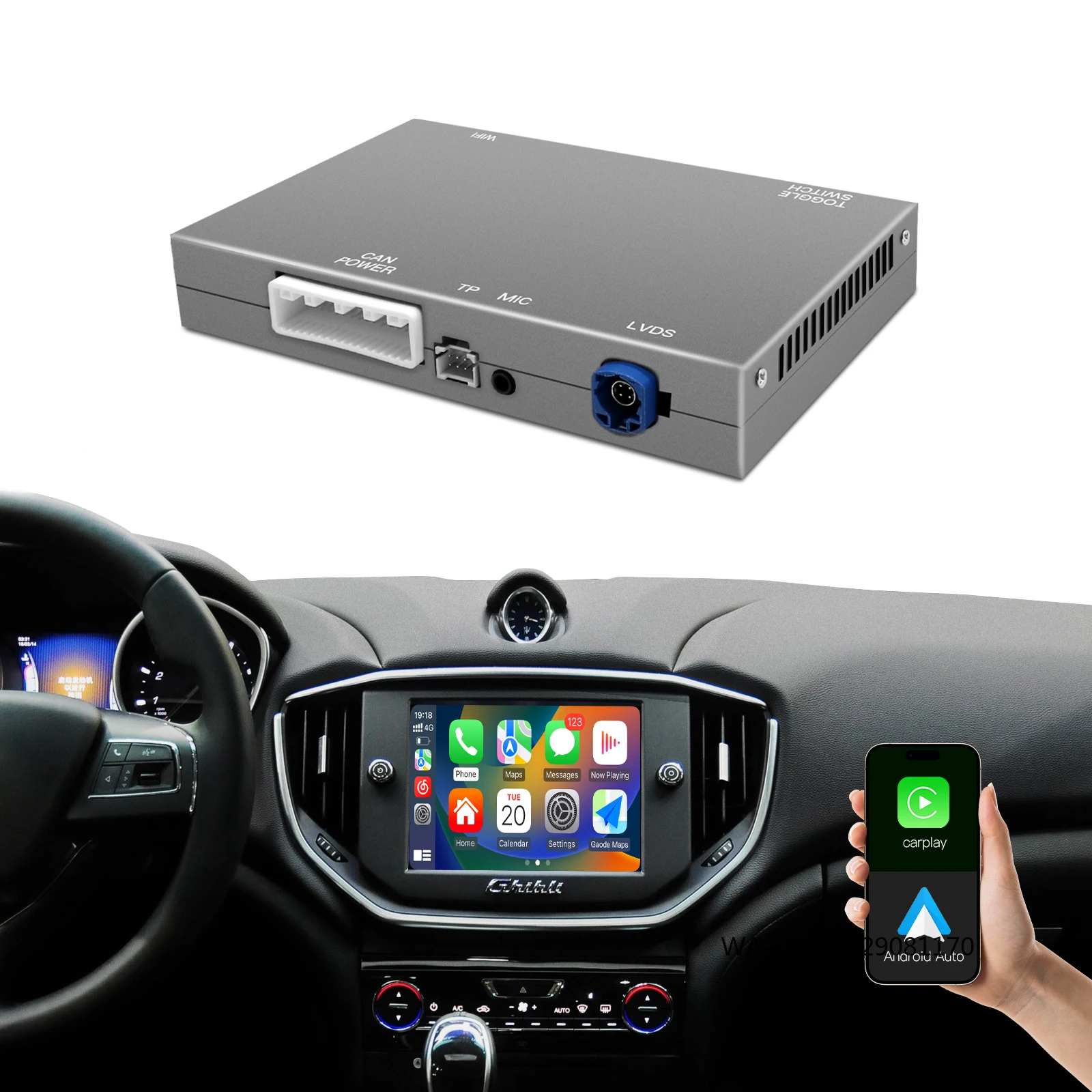 

AUTOABC беспроводной CarPlay Android Auto модуль коробка для Jeep Dodge/Maserati/Chrysler Airplay экран зеркало радио автомобильный плеер