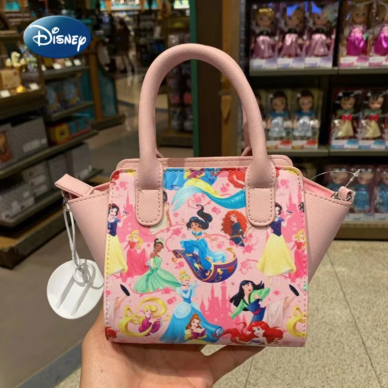 Disney  New Authentic Cartoon Snow White Cinderella Girls Handbag High Quality Fashion Luxury Girl One-shoulder Messenger Bag