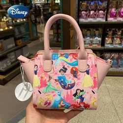 Disney  New Authentic Cartoon Snow White Cinderella Girls Handbag High Quality Fashion Luxury Girl One-shoulder Messenger Bag