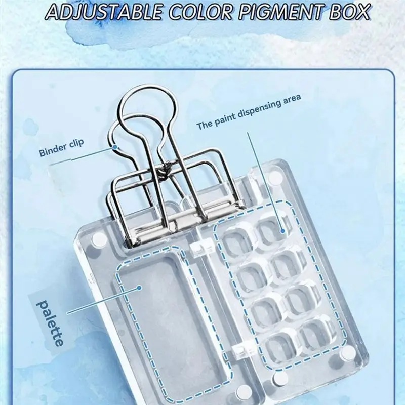 لوحة ABSK-محمولة، لوحة طلاء للسفر، كراسة رسم صغيرة بالألوان المائية، مع مشبك معدني، هدية للرسامين والفنانين