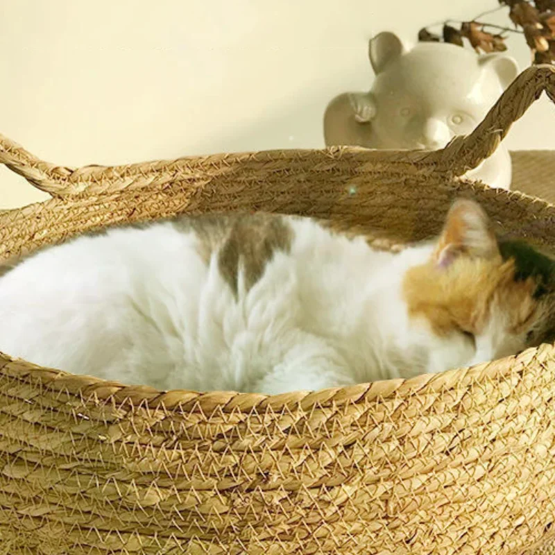 

Weaving Cat Nests Durable Comfortable Rattan Cats Nests Thickening Breathable Wear-resistant Pet Cats Nests Pet Supplies