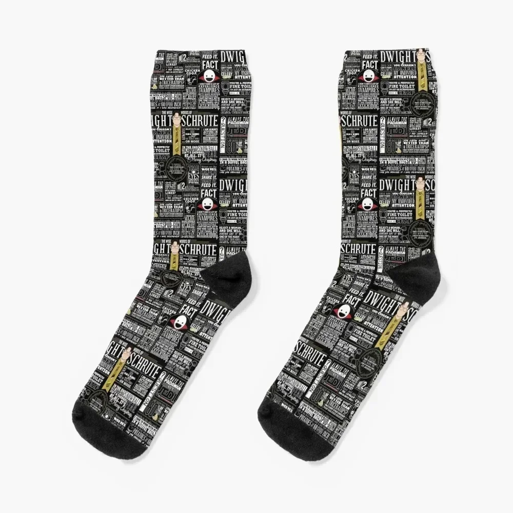 

The Wise Words of Dwight Schrute (Dark Tee) Socks football funny sock valentine gift ideas Toe sports Mens Socks Women's