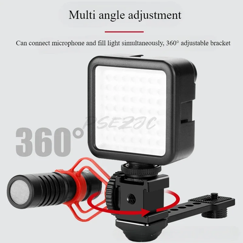 Three Head Hot Shoe Base Bracket Phone Stabilizer Expansion Accessories External Microphone Fill Light