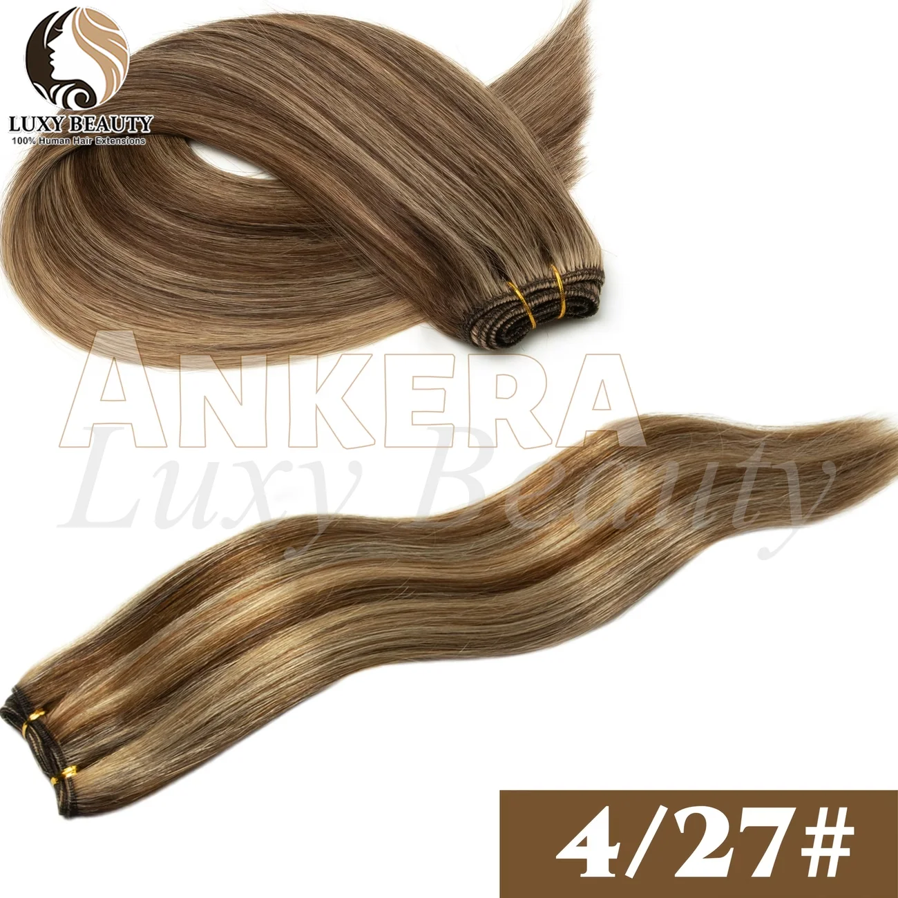 Highlights Brown Hair Weft Bundles Straight Hair Weft Extensions 50g/Pcs 12