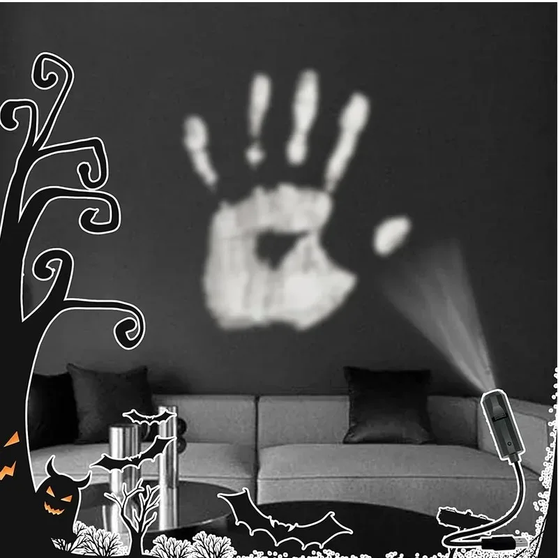 Halloween Christmas Pattern Projector USB Projector Light Rotatable LED Skull Ghost Pumpkin Projection Lamp for Party Ceiling