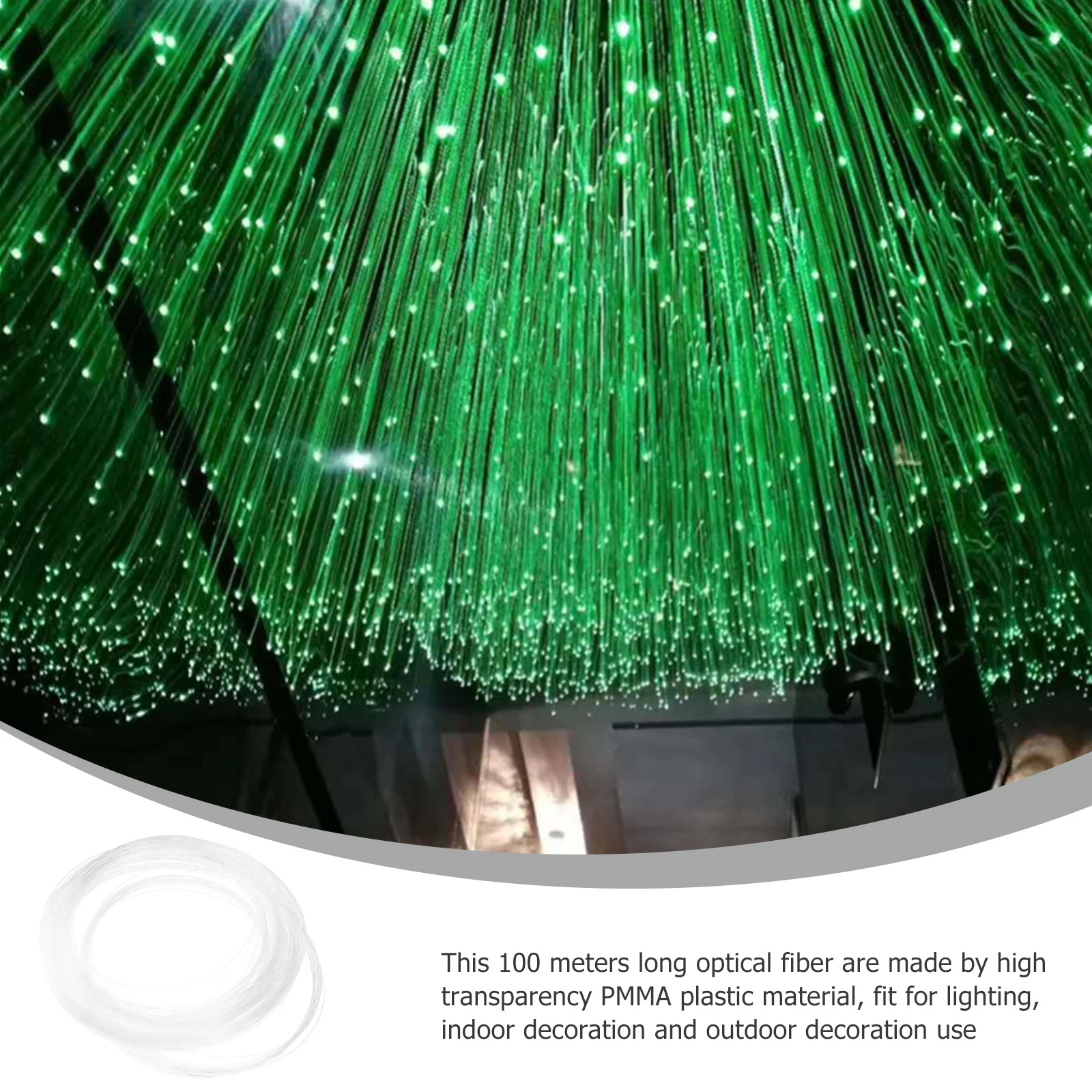 

100 Meters Optical Fiber High Transparency Pmma Light Guiding Fiber Optic Lighting Decoration Car Modification Pools Spas Saunas